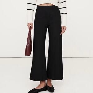Banana Republic High Rise Wide Leg Cropped Everywhere Ponte Pant Black XL 713496